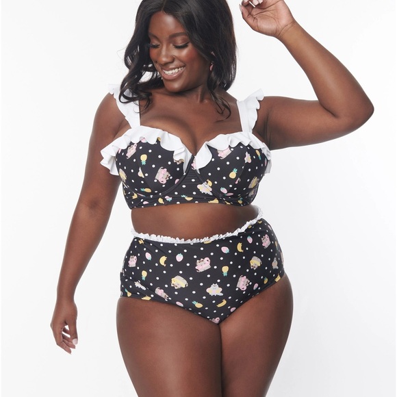 Pusheen x Unique Vintage Plus Size Pool Time Cape May Swim Bottoms Size 3x/20 - Picture 1 of 3